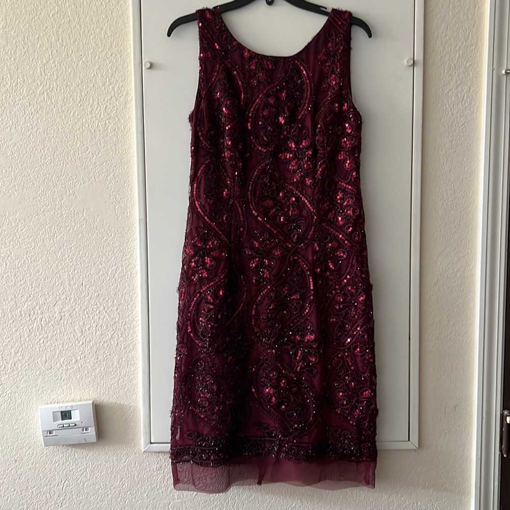 Burgundy “Special Occasion” Dress. Sequins. Great Condition. Size 6